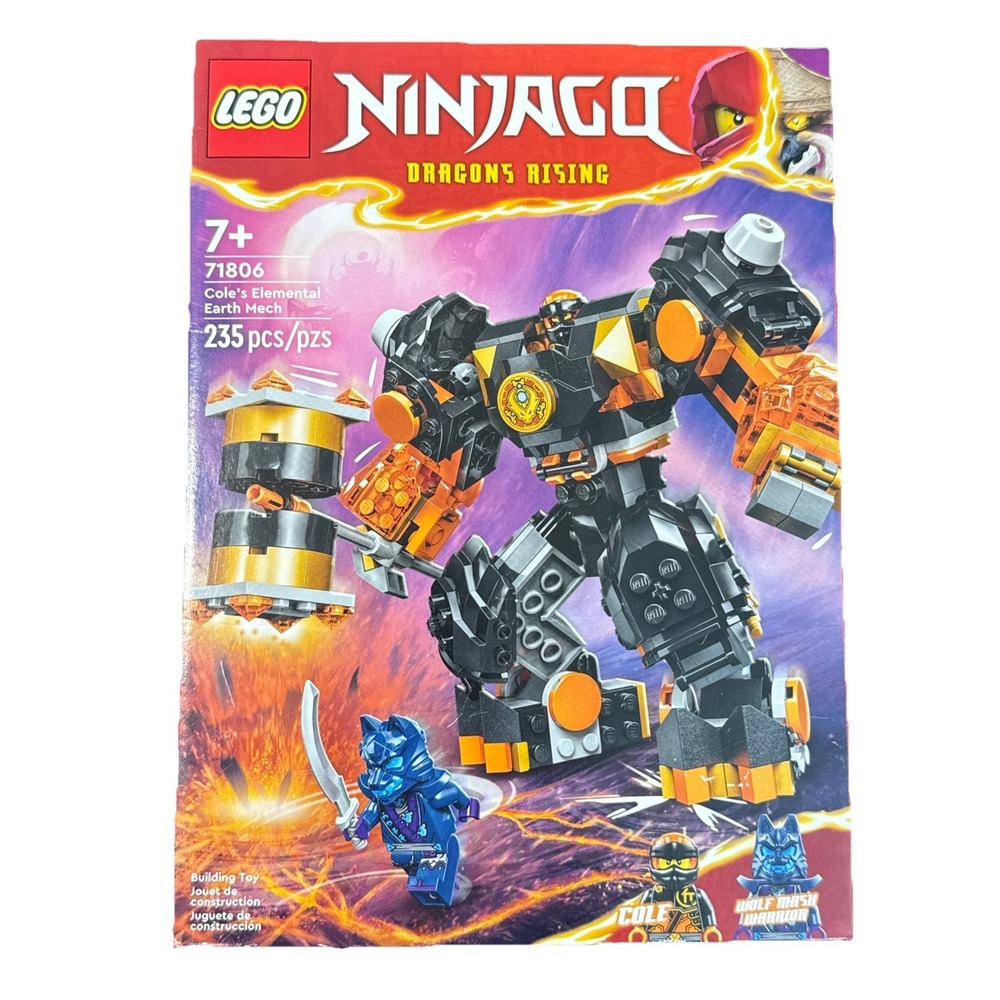 LEGO NINJAGO Coles Elemental Earth Mech Ninja Toy Customizable Action Fig 71806